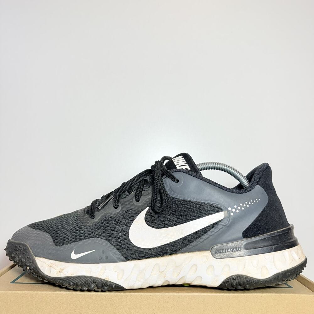 Nike Men's Size 10.5 Alpha Huarache Elite 3 Turf Black White Gray Baseball Shoes